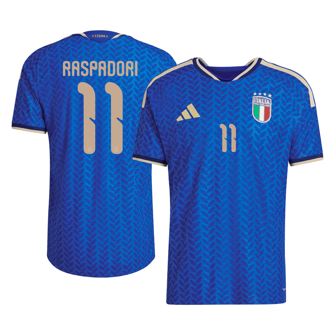 Italy World Cup Hjemmedrakt Spillerversjon 2026 RASPADORI #11 Slim Fit