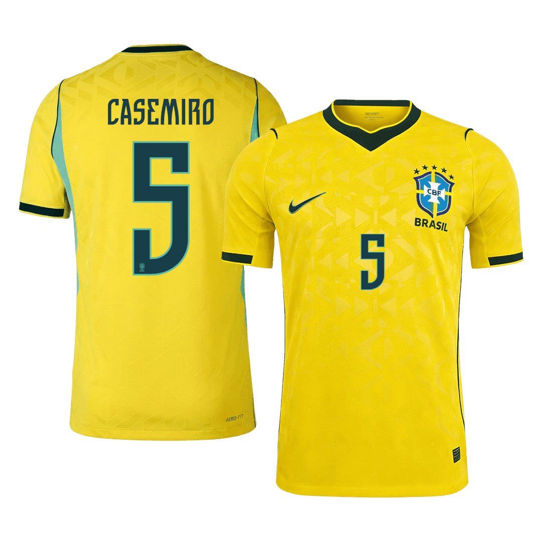 Brazil VM Hjemmedrakt Spillerversjon 2026 CASEMIRO #5 Slim Fit