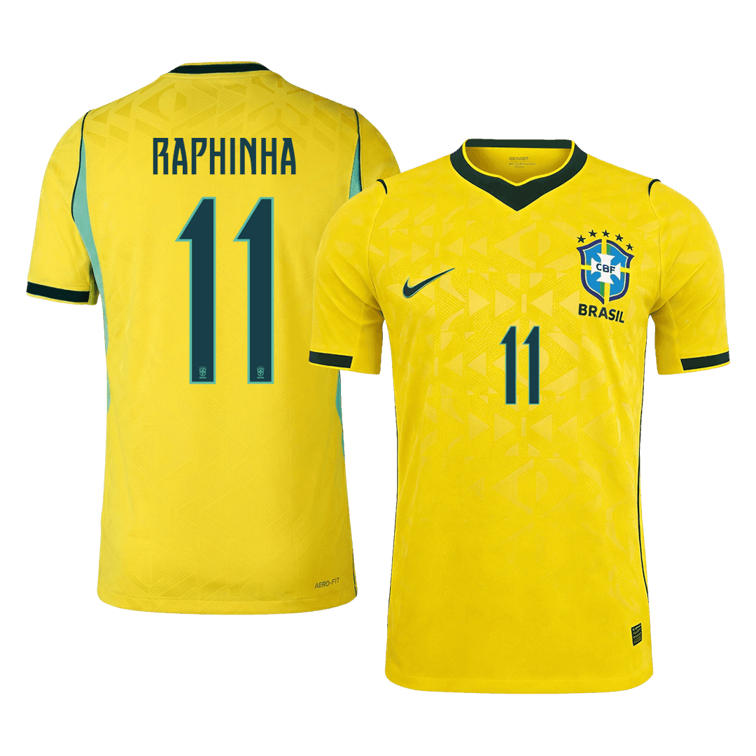 Brazil VM Hjemmedrakt Spillerversjon 2026 RAPHINHA #11 Slim Fit