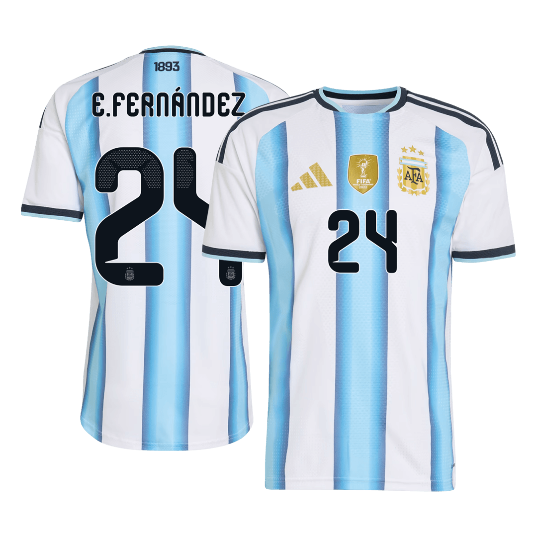 Argentina VM Hjemmedrakt Spillerversjon 2026 E. FERNÁNDEZ #24 Slim Fit