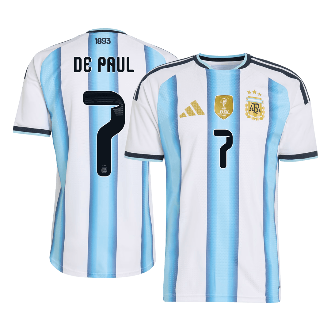 Argentina VM Hjemmedrakt Spillerversjon 2026 DE PAUL #7 Slim Fit