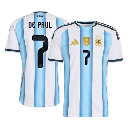 Argentina VM Hjemmedrakt Spillerversjon 2026 DE PAUL #7 Slim Fit