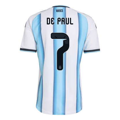 Argentina VM Hjemmedrakt Spillerversjon 2026 DE PAUL #7 Slim Fit
