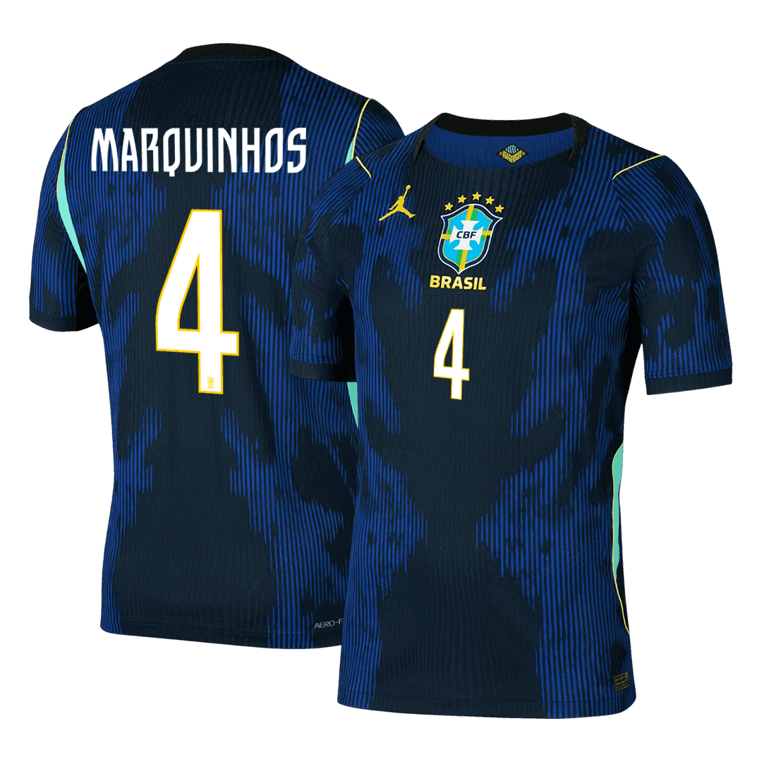Brazil VM Bortedrakt Spillerversjon 2026 MARQUINHOS #4 Slim Fit