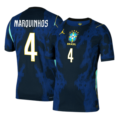Brazil VM Bortedrakt Spillerversjon 2026 MARQUINHOS #4 Slim Fit