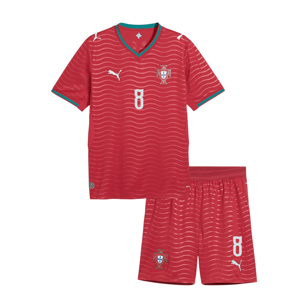 Portugal VM Hjemmedraktsett Barn 2026 B. FERNANDES #8 [PREMIUM]