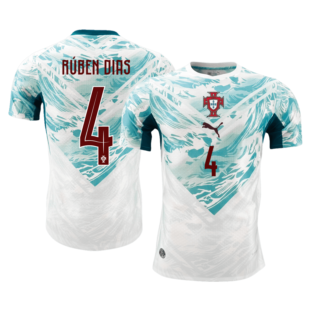 Portugal VM Bortedrakt Spillerversjon 2026 RÚBEN DIAS #4 Slim Fit