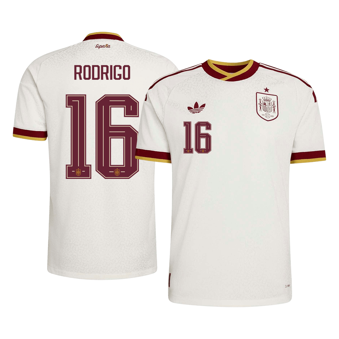 Spain VM Bortedrakt Spillerversjon 2026 RODRIGO #16 Slim Fit