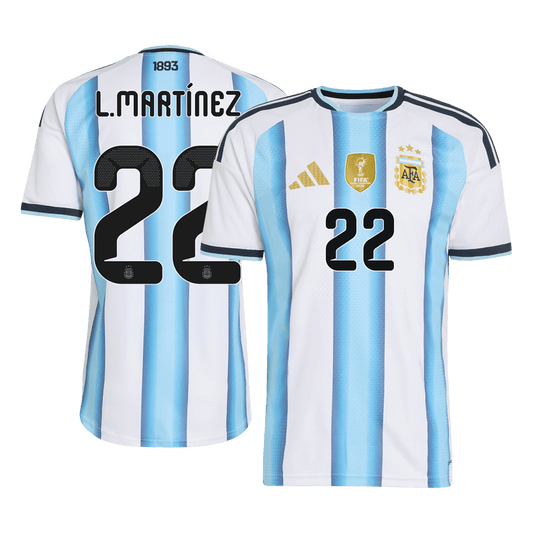 Argentina World Cup Hjemmedrakt Spillerversjon 2026 L.MARTíNEZ #22 Slim Fit