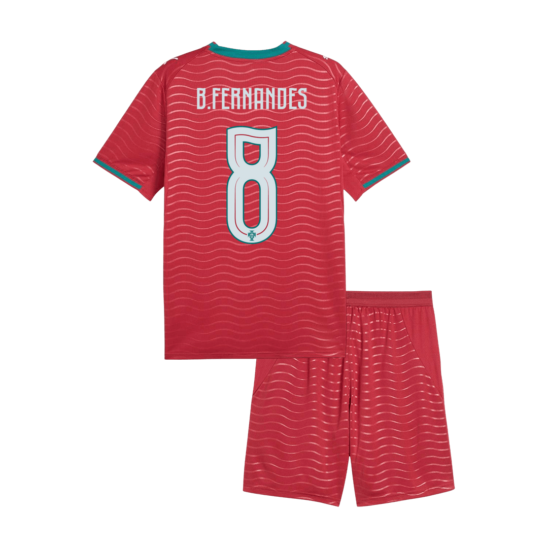 Portugal VM Hjemmedraktsett Barn 2026 B. FERNANDES #8 [PREMIUM]