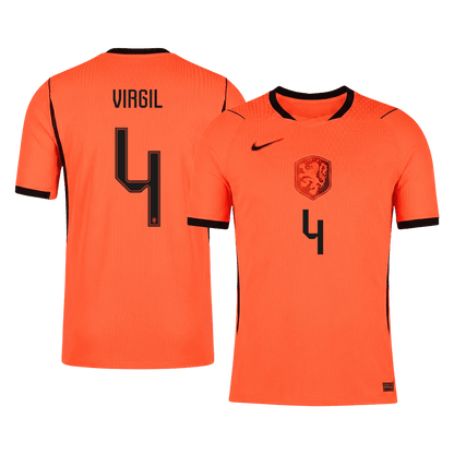 Netherlands VM Hjemmedrakt Spillerversjon 2026 VIRGIL #4 Slim Fit