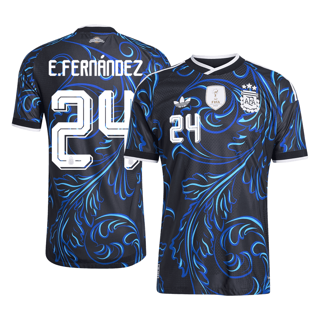 Argentina VM Bortedrakt Spillerversjon 2026 E. FERNÁNDEZ #24 Slim Fit
