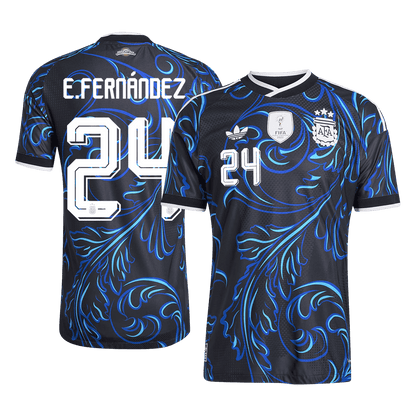 Argentina VM Bortedrakt Spillerversjon 2026 E. FERNÁNDEZ #24 Slim Fit