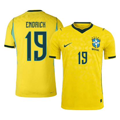 Brazil VM Hjemmedrakt Spillerversjon 2026 ENDRICK #19 Slim Fit