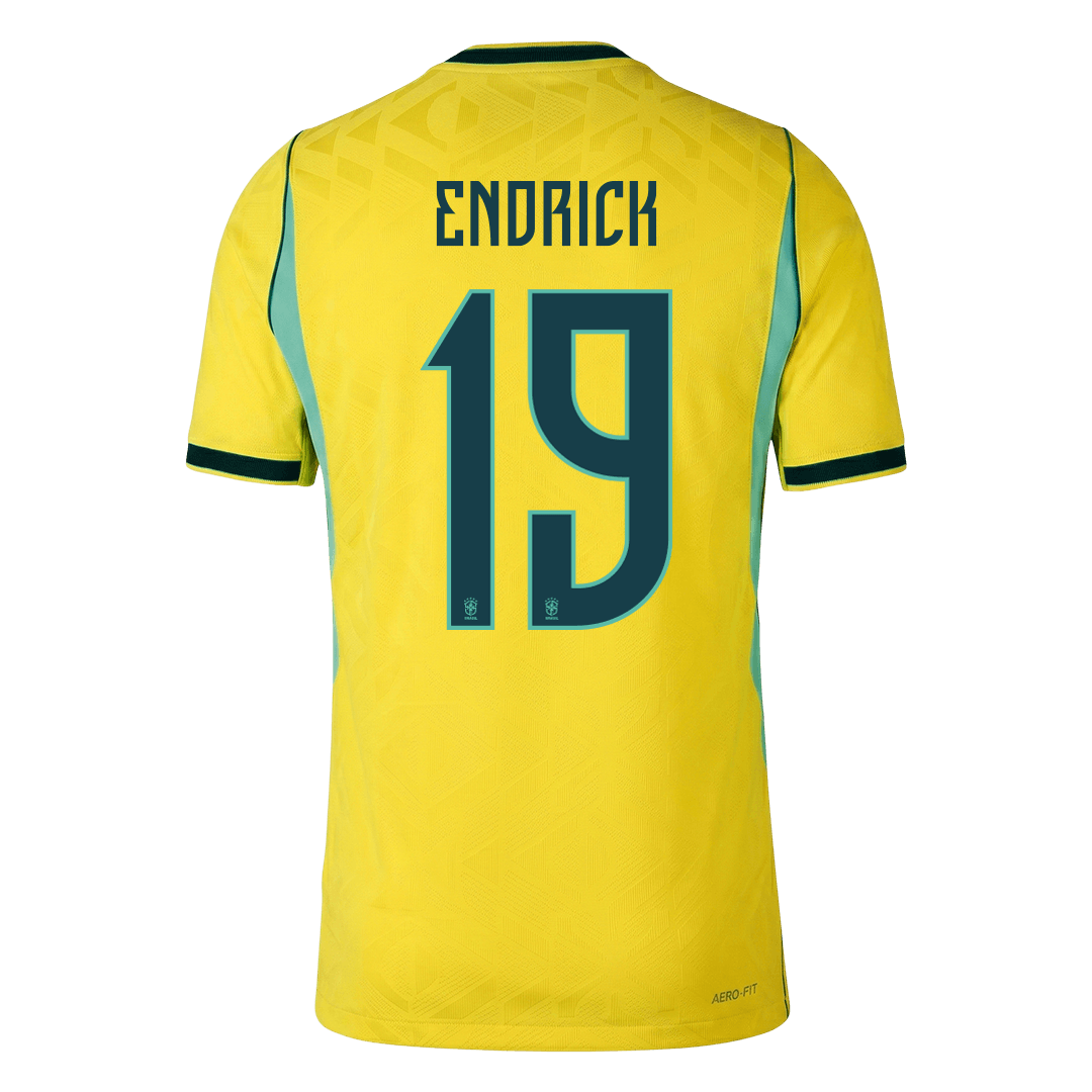 Brazil VM Hjemmedrakt Spillerversjon 2026 ENDRICK #19 Slim Fit