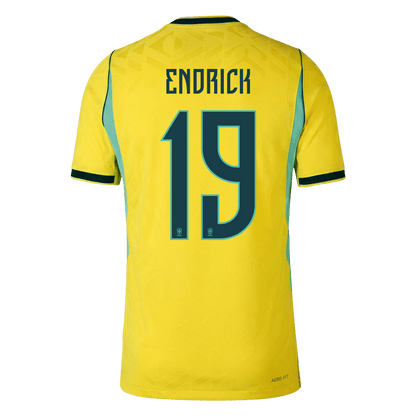 Brazil VM Hjemmedrakt Spillerversjon 2026 ENDRICK #19 Slim Fit