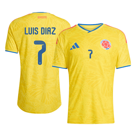 Colombia World Cup Hjemmedrakt Spillerversjon 2026 LUIS DíAZ #7 Slim Fit