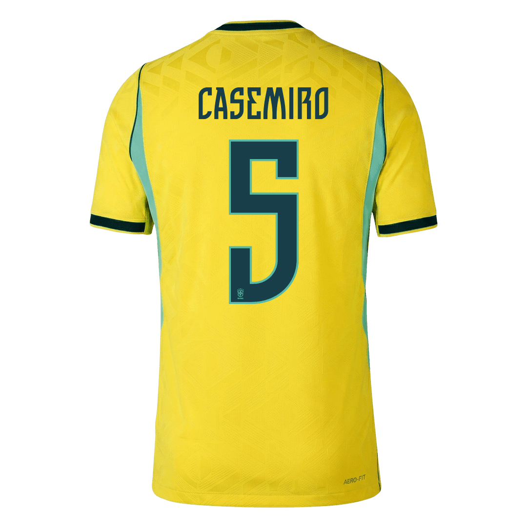 Brazil VM Hjemmedrakt Spillerversjon 2026 CASEMIRO #5 Slim Fit