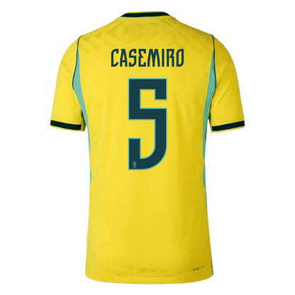 Brazil VM Hjemmedrakt Spillerversjon 2026 CASEMIRO #5 Slim Fit