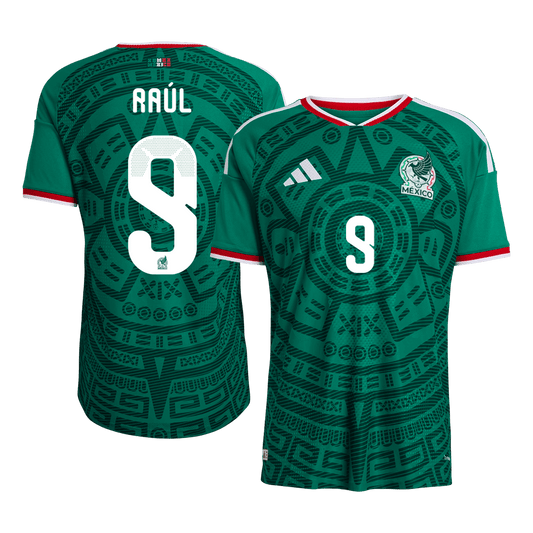 Mexico World Cup Hjemmedrakt Spillerversjon 2026 Raúl #9 Slim Fit