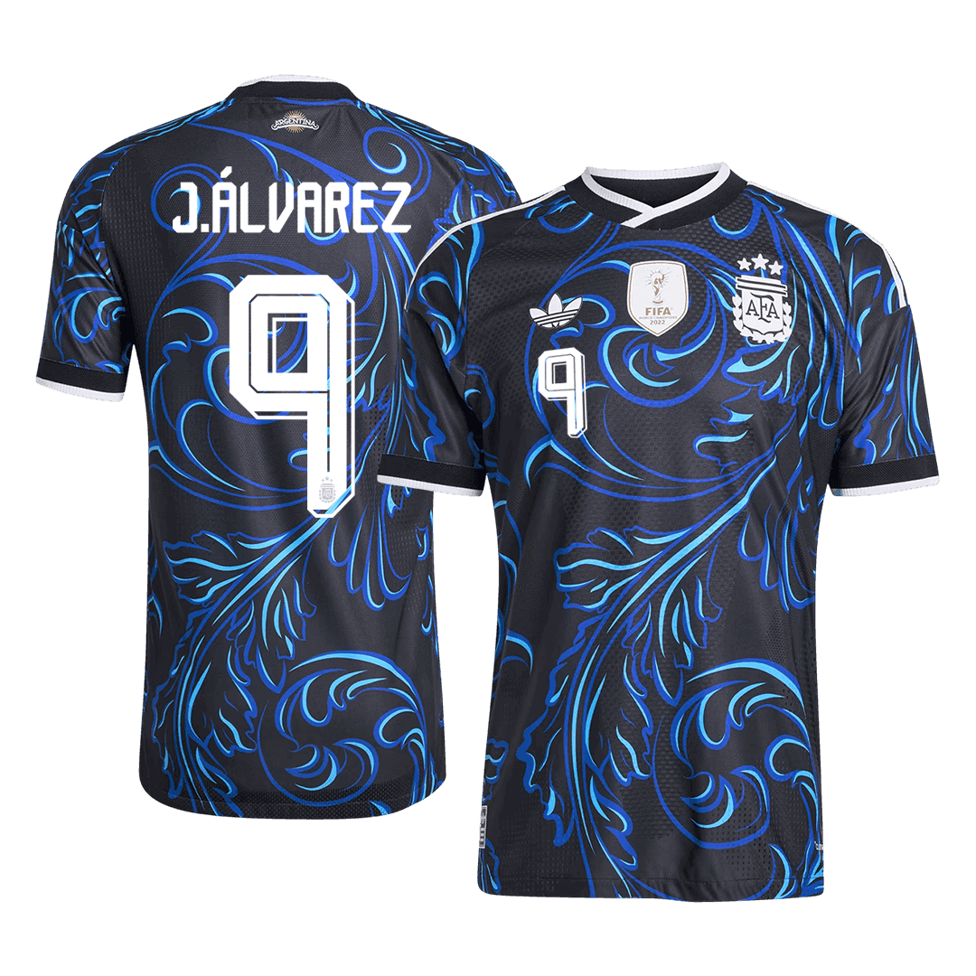 Argentina VM Bortedrakt Spillerversjon 2026 J. ÁLVAREZ #9 Slim Fit