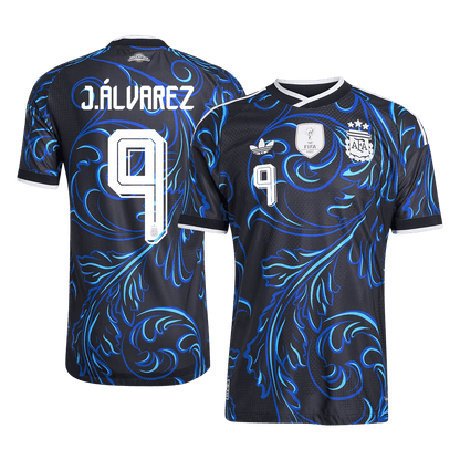 Argentina VM Bortedrakt Spillerversjon 2026 J. ÁLVAREZ #9 Slim Fit