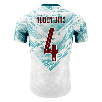 Portugal VM Bortedrakt Spillerversjon 2026 RÚBEN DIAS #4 Slim Fit